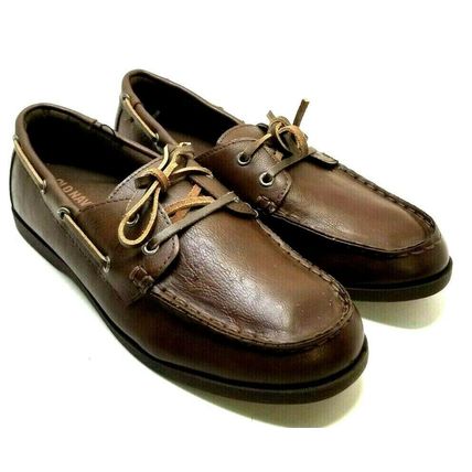 Men's Old Navy Brown Leather Boat Shoes Size 10 (GG9)