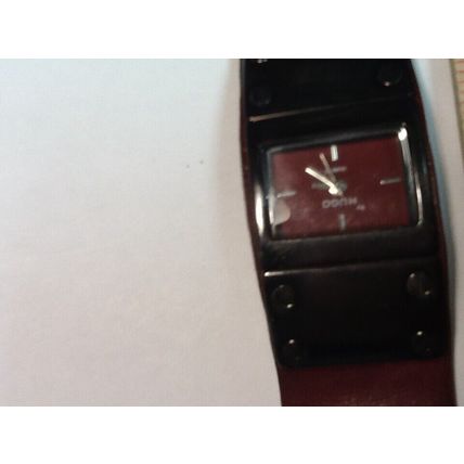 Modern~Ladies By Hugo Watch~Brown Band~ Stainless Steel~