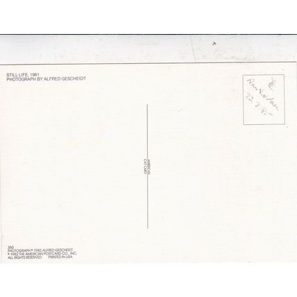 Alfred Gescheidt Still Life postcard unused VGC