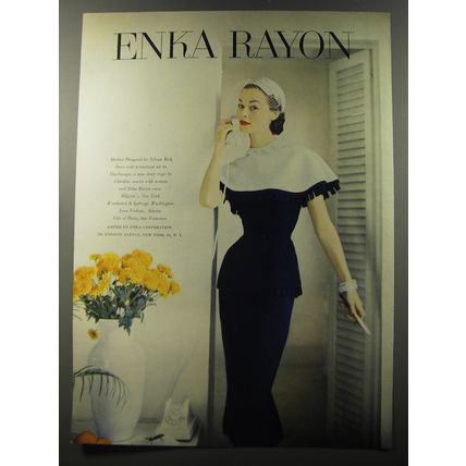 1953 Enka Rayon Dress by Sylvan Rich Advertisement