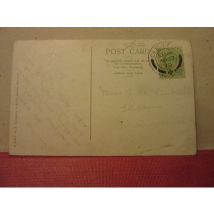 PARISH CHURCH, CLEVEDON, SOMERSET used antique postcard C A Lovegrove 1910 pm =