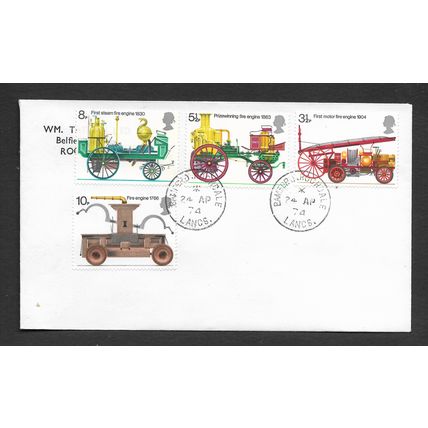 GREAT BRITAIN 1974 24th APRIL FIRE ENGINES SG 950 /953 PLAIN FIRST DAY COVER#3