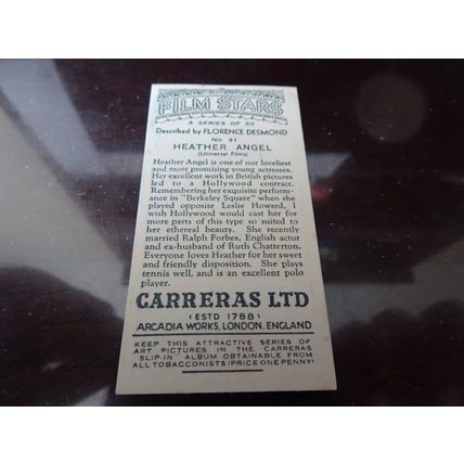 1936 Carerras Film Stars Card # 31 of 50 Heather Angel Very Good (3)