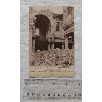 WW1 postcard Campagne Interior of the Cathedral