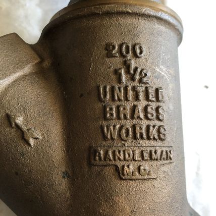UNITED BRASS works 1-1/2" BOILER Y BLOW DOWN VALVE 200 RANDLEMAN N.C,gate,AL