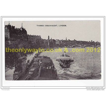 THAMES EMBANKEMENT, LONDON, ENGLAND, Postcard