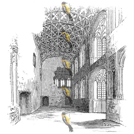 Crosby Hall, Council_Room, London, Book Illustration 1891, MODERN REPRODUCTION