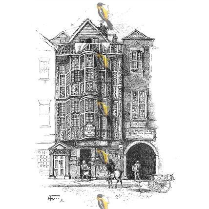 Pindar's House, Bishopsgate, London, Book Illustration 1891, MODERN REPRODUCTION