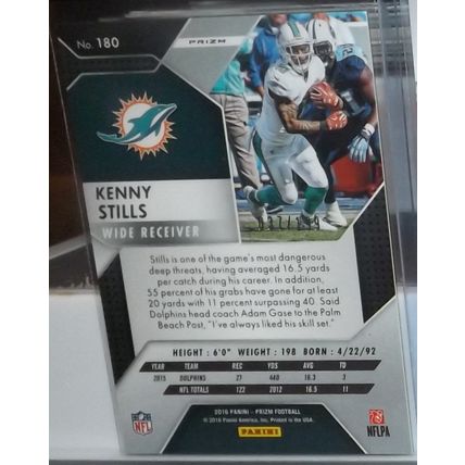 2016 Panini Prizm KENNY STILLS (Dolphins) Blue Prizm #180 37/199