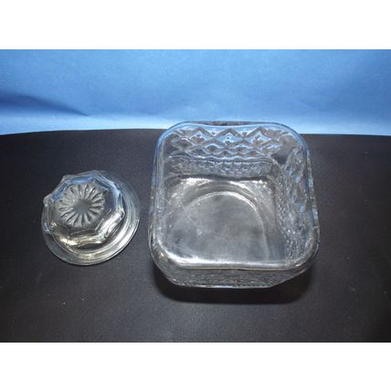 Anchor Hocking Wexford Clear Glass Square Canister Lid Apothecary Candy Jar 6.5"
