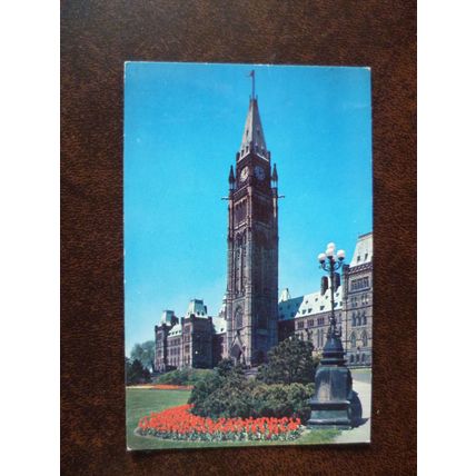 Canada Peace Tower Houses of Parliament Ottawa 1960s mint colour postcard