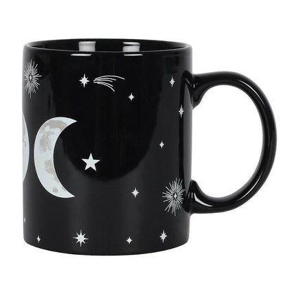 Triple Moon Black Coffee Tea Mug Gothic Wiccan Gift Boxed