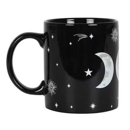 Triple Moon Black Coffee Tea Mug Gothic Wiccan Gift Boxed
