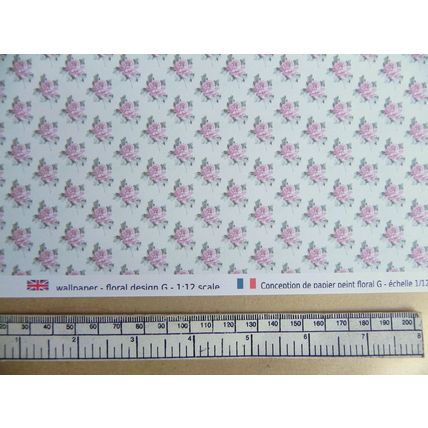 Papier peint – motif floral G – échelle 1/12 – feuille A4 (297 x 210mm)