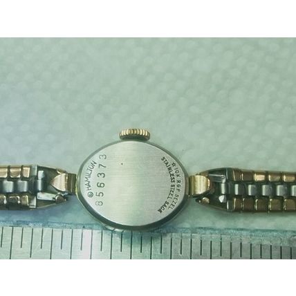 Antique 10kgp Hamilton Ladies Wind Watch 17 Jewels 1/20 10kgf Band
