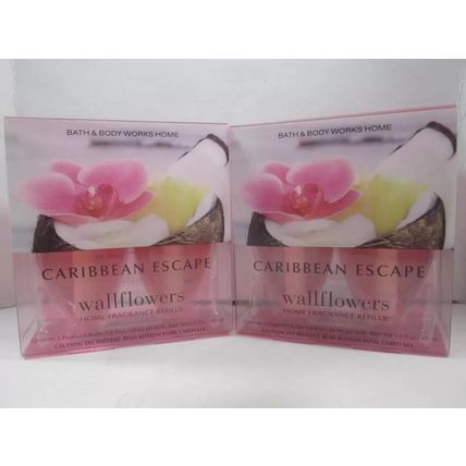 2 boxes/4 bulbs Bath & Body Works Wallflower Refill Bulb Caribbean Escape