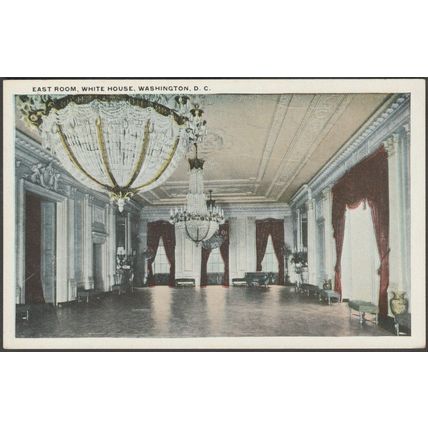 East Room, White House, Washington DC, c.1915-20 - Washington News Co Postcard