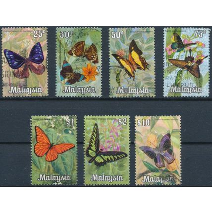 Butterflies: 7 Values - Malaysia 1970 - F H - SG 64/9 & 71