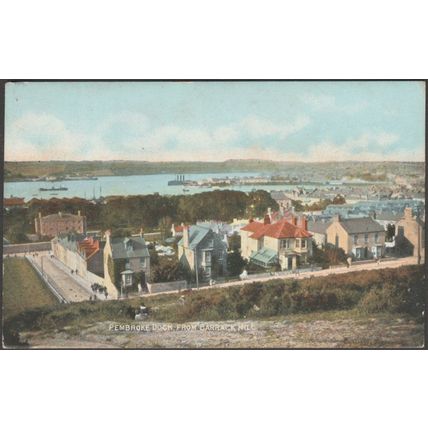 Pembroke Dock from Carrack Hill, Pembrokeshire, 1933 - SJ Allen Postcard