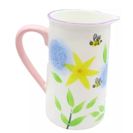 Bees Floral Jug 14 CM Fine China Tableware Home Decor Ceramic Microwave Safe