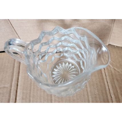 Vintage Glass Creamer Gravy Syrup Pitcher 4 Inches Tall with Handle