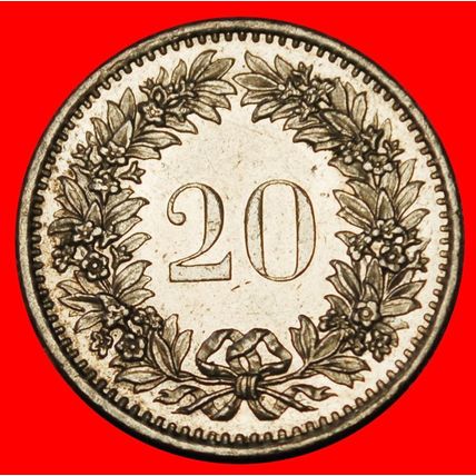 Ⰶ LIBERTY (1881-2025): SWITZERLAND★20 RAPPEN 1976 DIES 1+A★LOW START★NO RESERVE