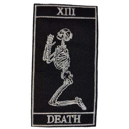Death Tarot Card Embroidered Patch Sew On Iron On Badge Gothic Pagan Reaper P172