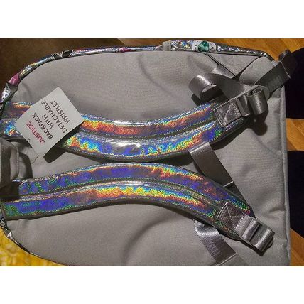 Justice silver backpack
