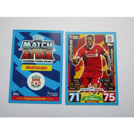 171. Georginio Wijnaldum - Liverpool - Match Attax 2017/18 Football Card EF1