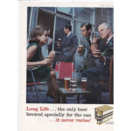 1963 LONG LIFE BEER MAGAZINE ADVERT