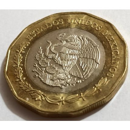 Mexico 500 years Foundation of Veracruz 1519 Bimetallic $20 pesos 2019