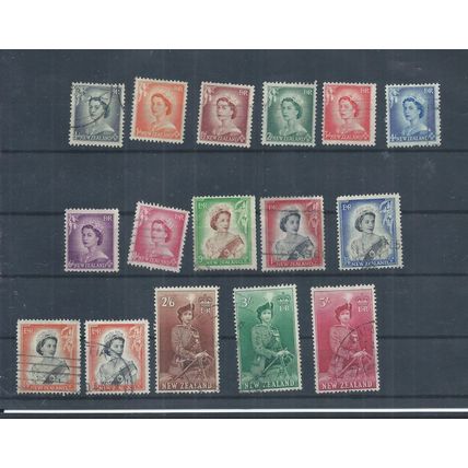 New Zealand Stamps 1953 QEII series to 5s used (AF667)