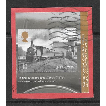 GB 2014 BOOKLET PANE 1st NVI STEAM LOCOMOTIVE WALES COMPLETE R/HAND PANEL USED