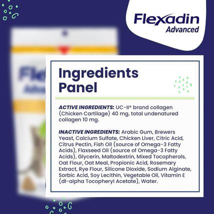 Vetoquinol Flexadin Advanced Dog Hip and Joint Supplement with Undenatured Colla