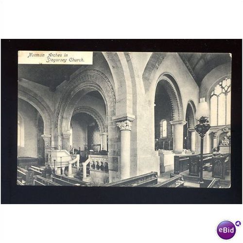 Somerset STOGURSEY Church Interior Postcard by Cooper