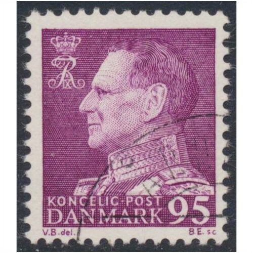 Denmark AFA 0419/Scott 394, 95ø red-lilac Frederik IX, F-VF used stamp