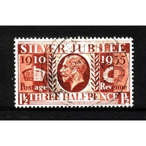 GREAT BRITAIN 1935 SILVER JUBILEE SG 455 1 1/2d RED BROWN FINE USED#4