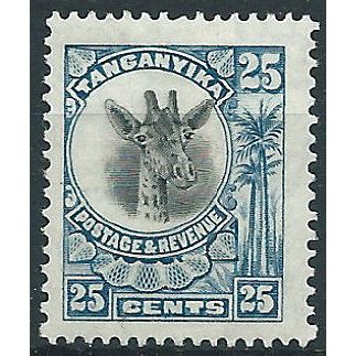 Tanganyika 1925 SG91 25c Blue Mounted Mint .. ..