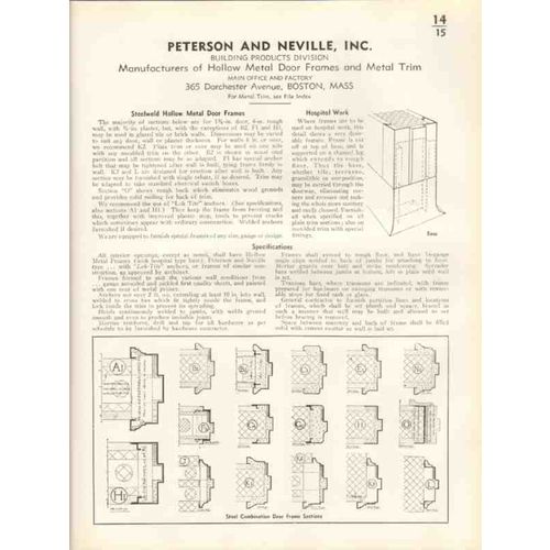 peterson neville inc 1938 hollow metal door frames vintage catalog