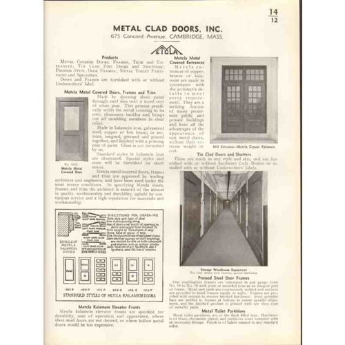 metal clad doors inc 1938 metcla door frame trim vintage catalog