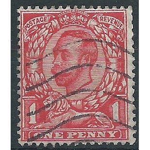 1912 SG349 1d Bright Scarlet Wmk Royal Cypher Multiple Good+ Used..