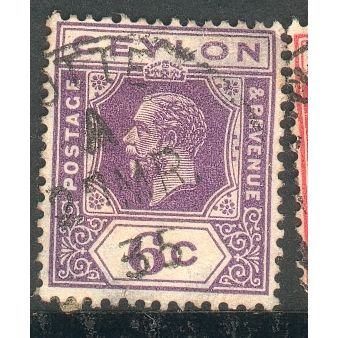 Ceylon stamps 1912 - SG343 - 6c KGV - used