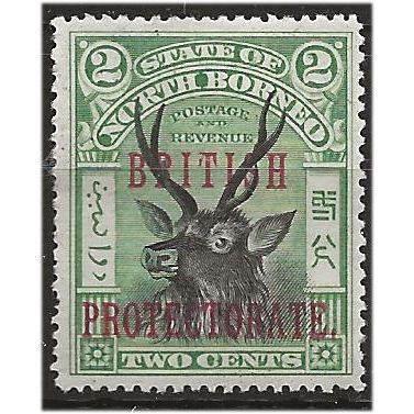 North Borneo 1901 SG128 2c Black & Green BRITISH PROT Mounted Mint . ..
