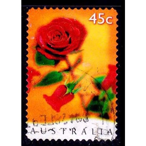 Australia 1997 Rose 45c Used P&S Stamp Valentine