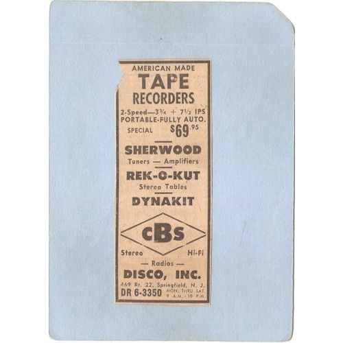 New Jersey Springfield Newspaper Ad Dec 11 1959 Disco Inc 469 Rt 22~3552