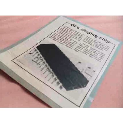 GI’s Singing Chip – Newspaper Article on General Instrument’s AY-3-1350 chip