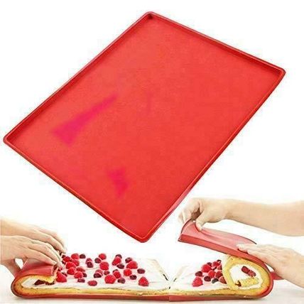 Swiss DIY Roll Pad Non-stick Silicone Oven Mat Safety Baking Trays Cake Tool UK