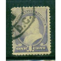 Used 212 1c Benjamin Franklin Barely Clears M01444
