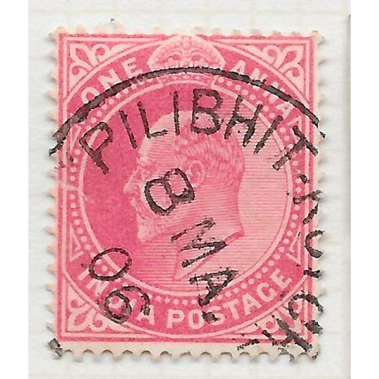 INDIA 1902 KE7 ONE ANNA PILIBHIT - POSTMARK