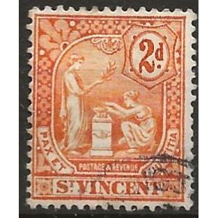 St Vincent 1907 SG96 2d Orange Fine Used ..